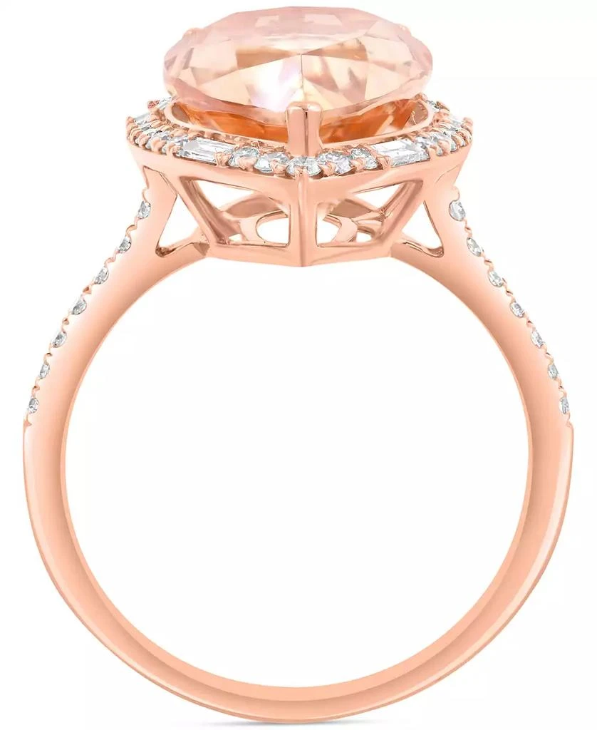 Effy EFFY® Morganite (6 ct. t.w.) 
Diamond (1/2 ct. t.w.) Pear-Shaped Halo Statement Ring in 14k Rose Gold 4