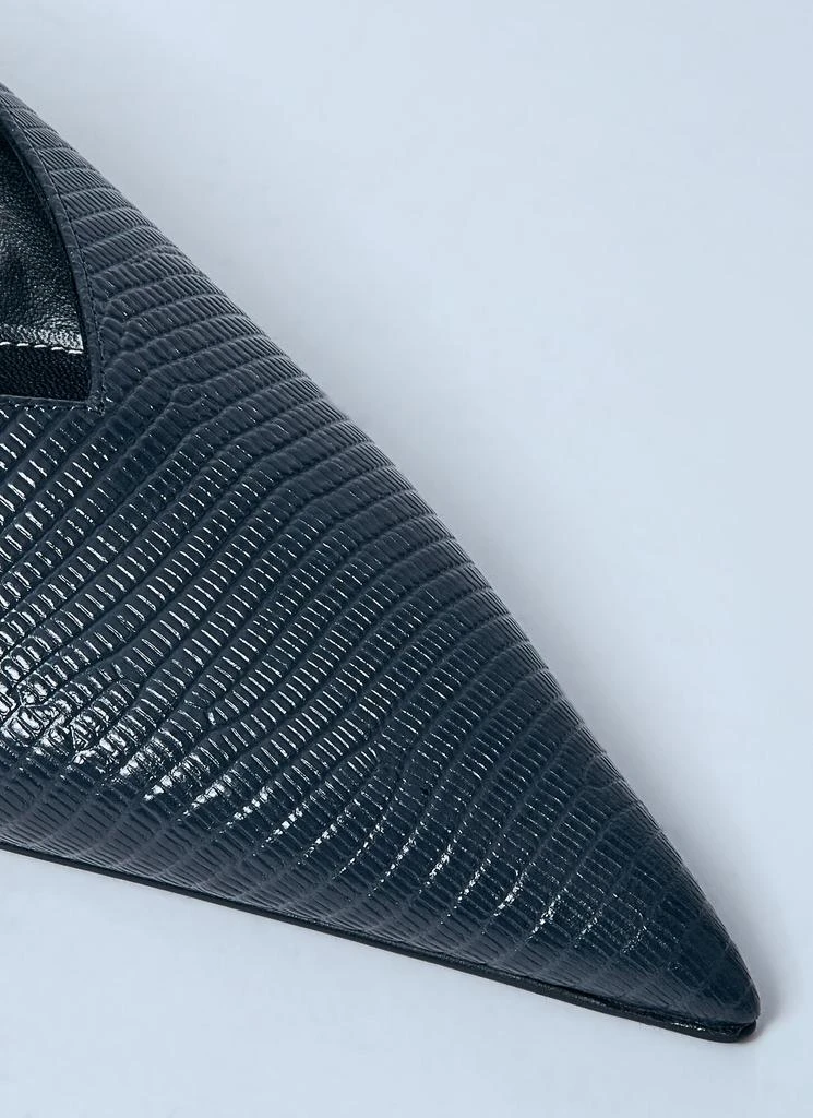 Totême Sharp Lizard-Embossed Wedge Mules 3