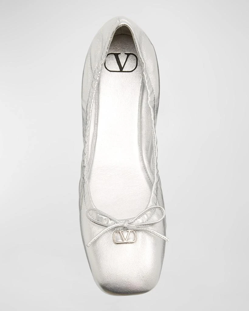 Valentino VLogo Medallion Bow Ballerina Flats 5