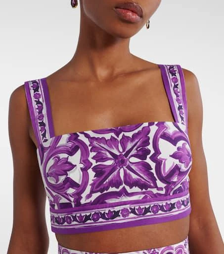 Dolce 
Gabbana Majolica cotton poplin bra top 4