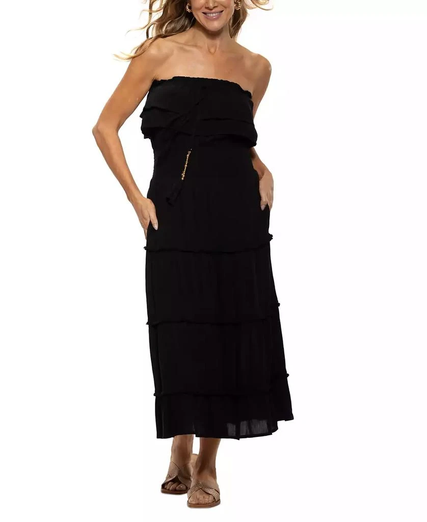 Dotti Women's Ruffled Smocked-Waist Tiered Cover-Up Dress - Outdoor  Clothing - Free Shipping - BeyondStyle
