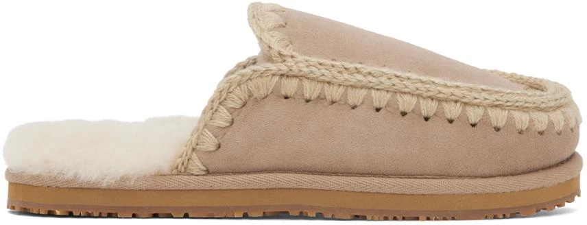 Mou Brown Stitch Slippers 1