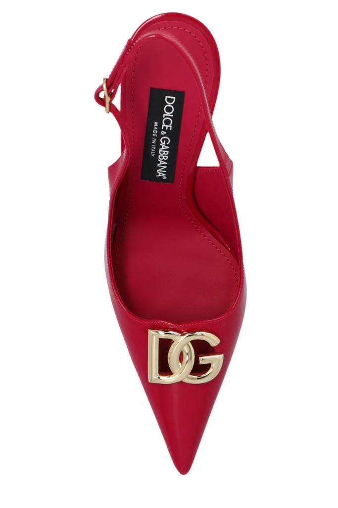 Dolce 
Gabbana Dolce 
Gabbana Logo Plaque Pointed Toe Slingback Pumps 4