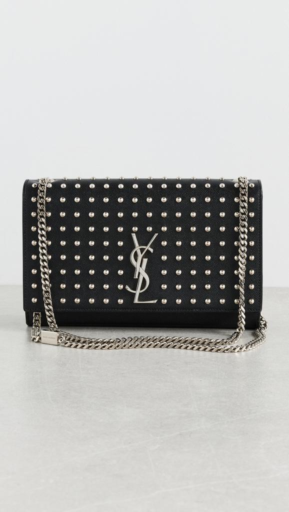 What Goes Around Comes Around YSL Black Grainy Studded Kate Medium