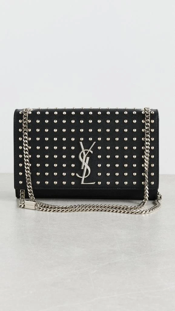 What Goes Around Comes Around YSL Black Grainy Studded Kate Medium 1