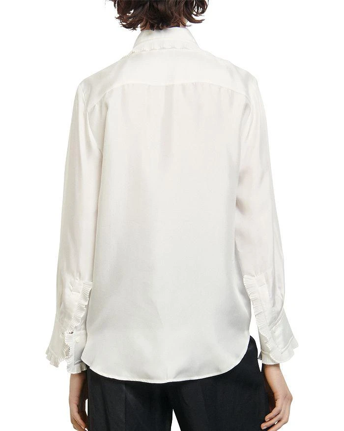 Sandro Taina Ruffled Silk Blouse 4