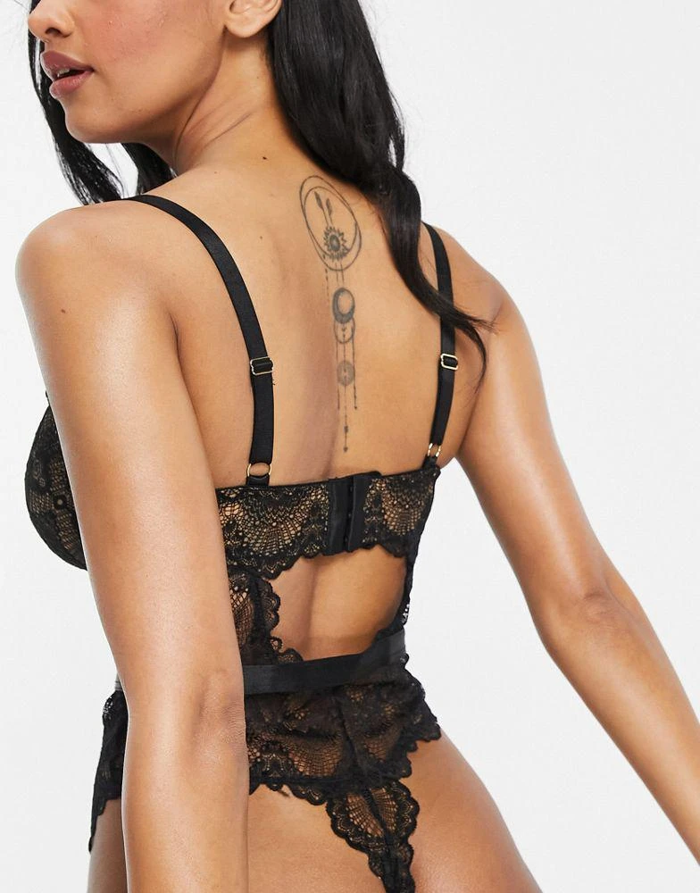ASOS ASOS DESIGN Fuller Bust Rosie lace underwired body in black 2