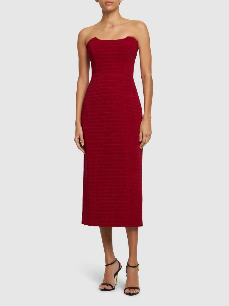 Emilia Wickstead Ryder Strapless Tweed Midi Dress 1