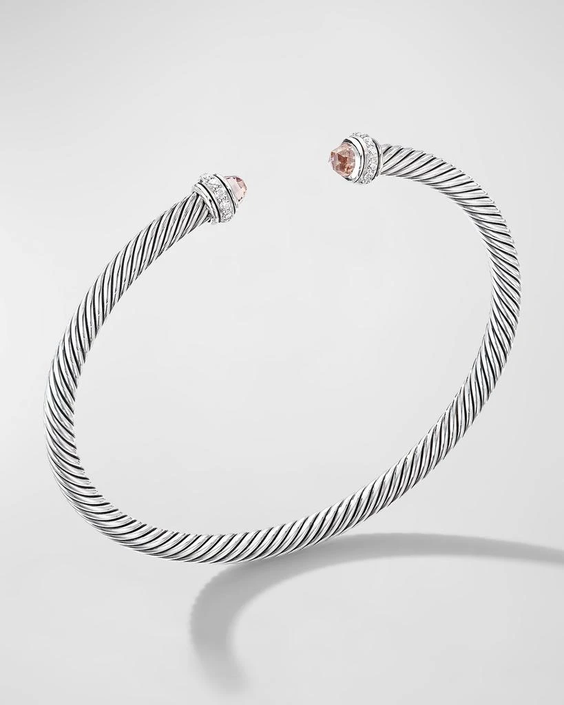 David Yurman Cable Bracelet with Gemstone and Diamonds in Silver 4