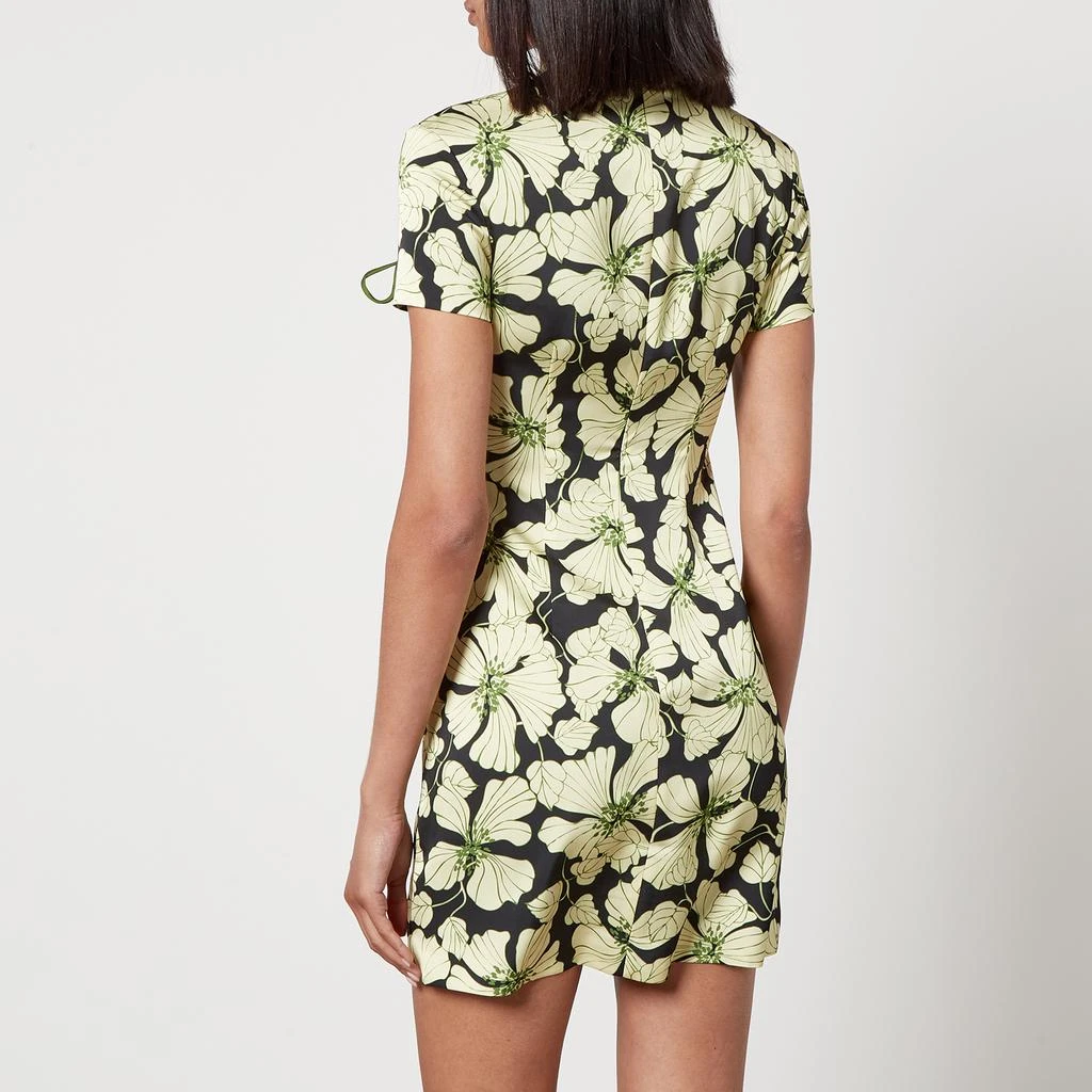 De La Vali Trapeze Floral-Print Satin Mini Dress 2