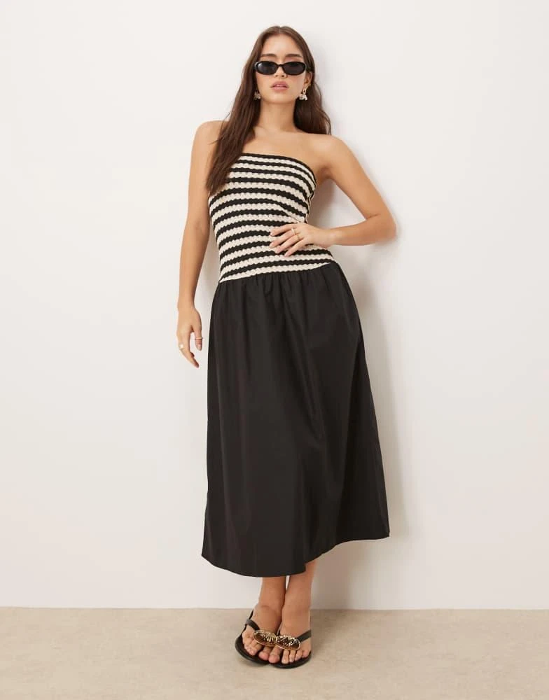 Mango cotton crochet stripe bodice midaxi dress in black  On Sale Now with  Up to 11% Off | Discover Exclusive Deals & Savings at BeyondStyle   Authentic Mango Home|women with Limited-Time