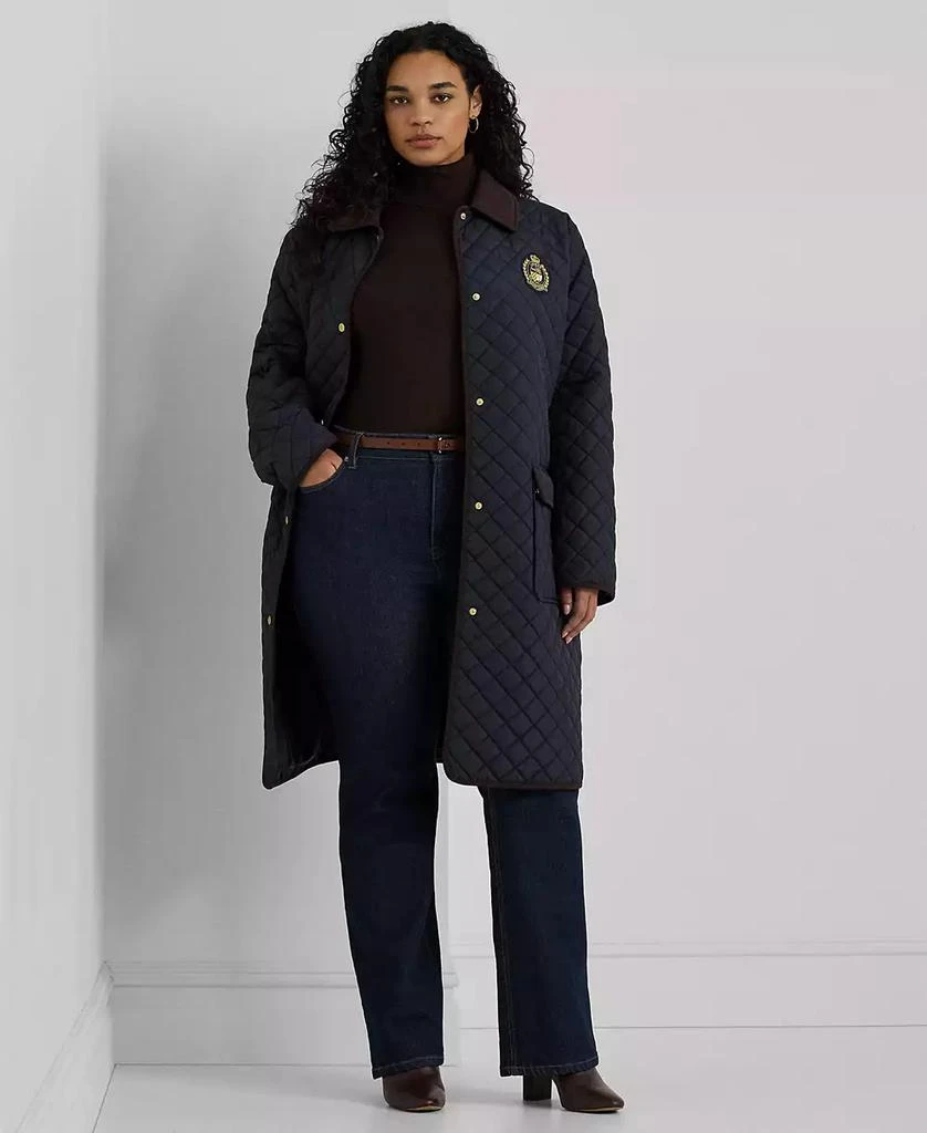 Ralph Lauren Plus Size Collared Quilted Coat 1