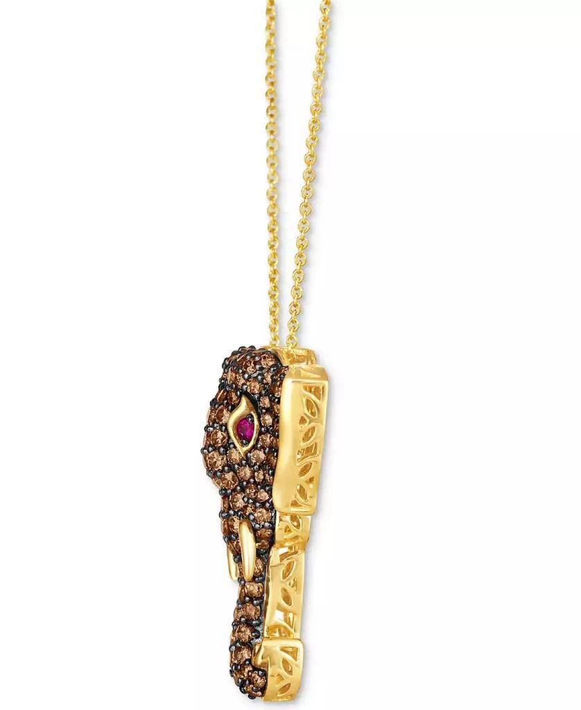 Le Vian Diamond (1-5/8 ct. t.w.) 
Passion Ruby Accent Elephant Adjustable 20" Pendant Necklace in 14k Gold 4