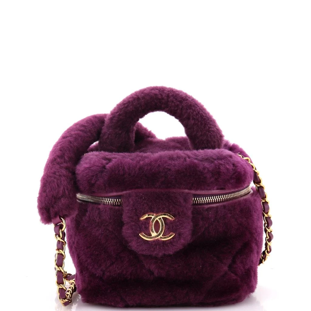 Chanel Coconing Top Handle Vanity Case with Chain Quilted Shearling Small 1