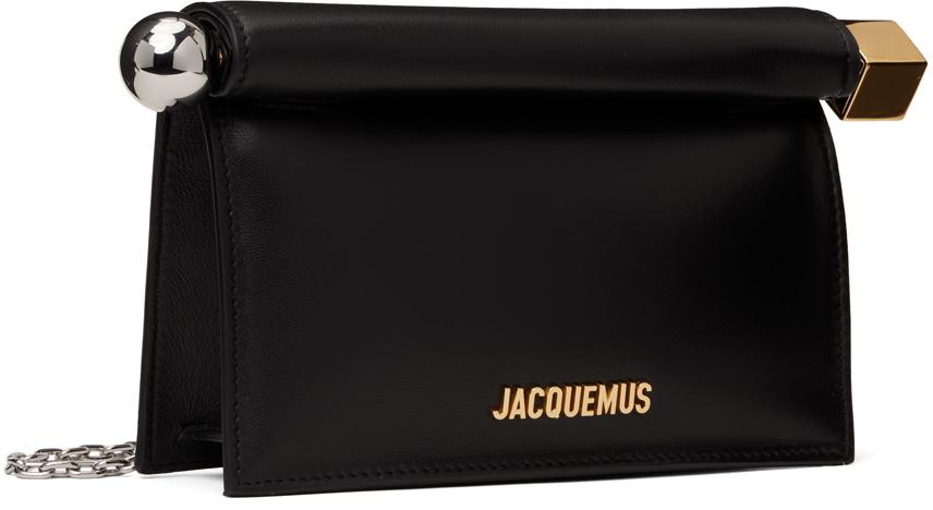 JACQUEMUS Black Les Sculptures 'La petite pochette rond carré' Clutch