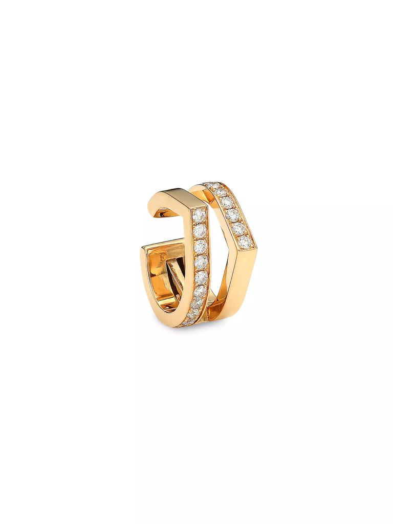 Repossi Antifer 18K Rose Gold & Diamond 2-Row Single Ear Cuff