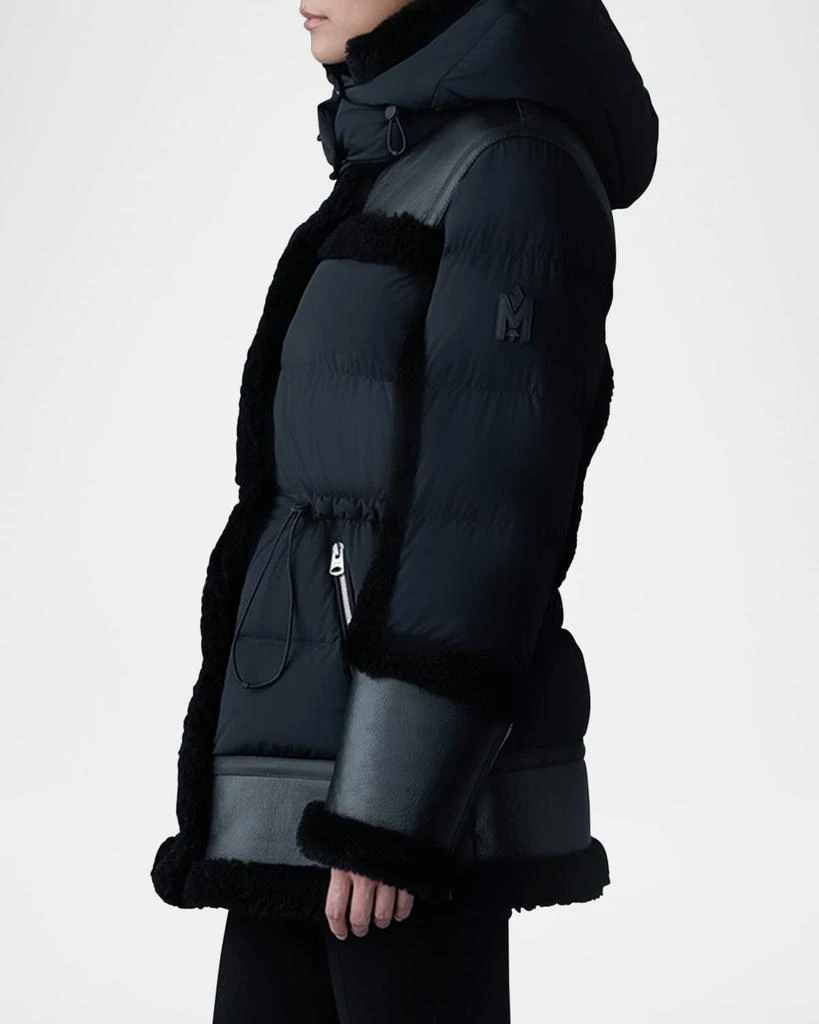 Mackage Lilibeth Mixed-Media Down Parka with Shearling and Leather 8