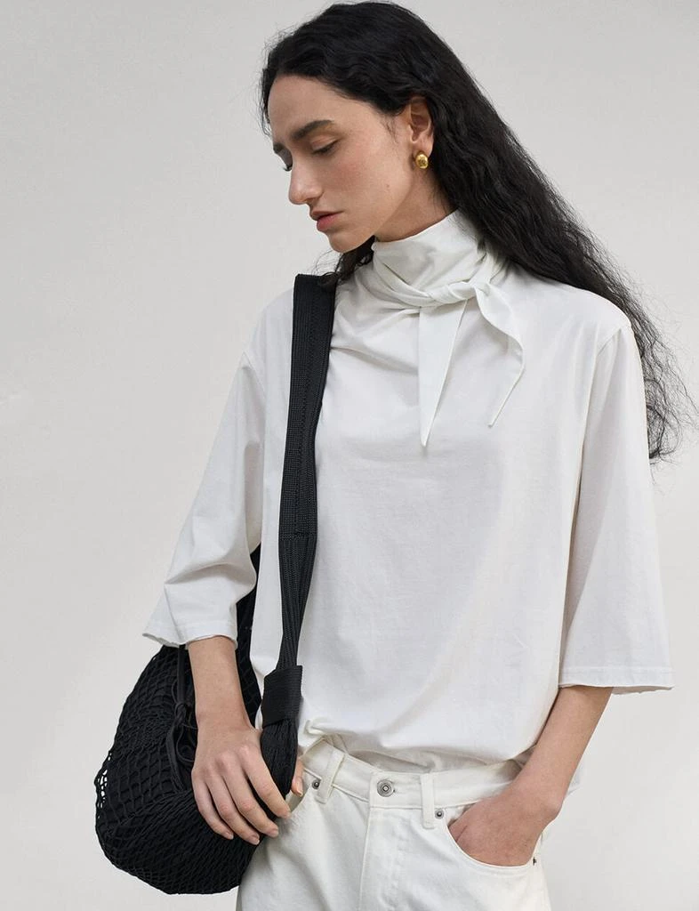 Pixie Market Cotton Neck-Tie Tee 5