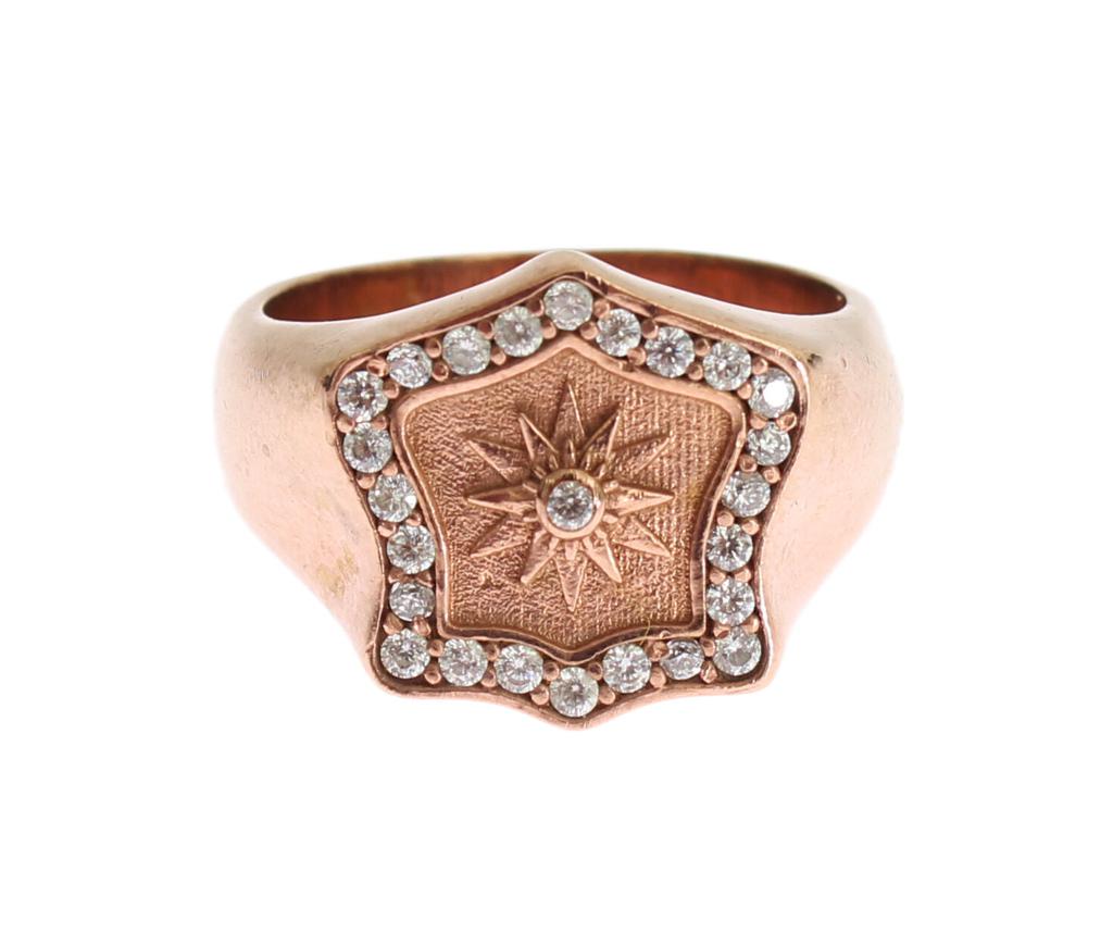 Nialaya Nialaya Pink Gold 925 Silver Authentic Clear Ring