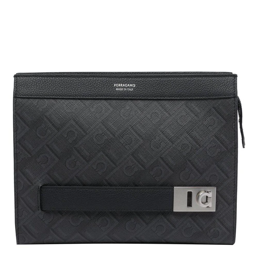 Salvatore Ferragamo Ferragamo Gancini Jacquard Crossbody Bag