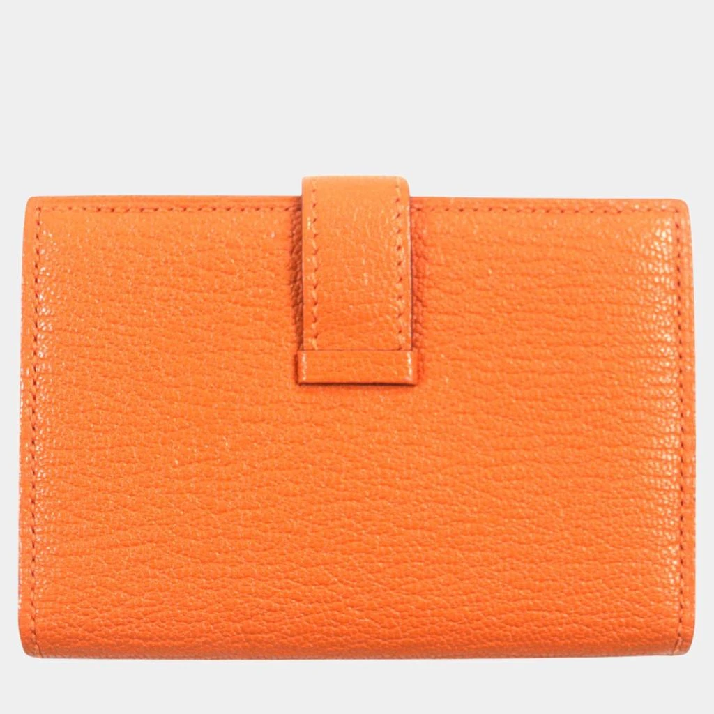 Hermes Hermes Bearn Mini Orange Bi-fold Wallet 3