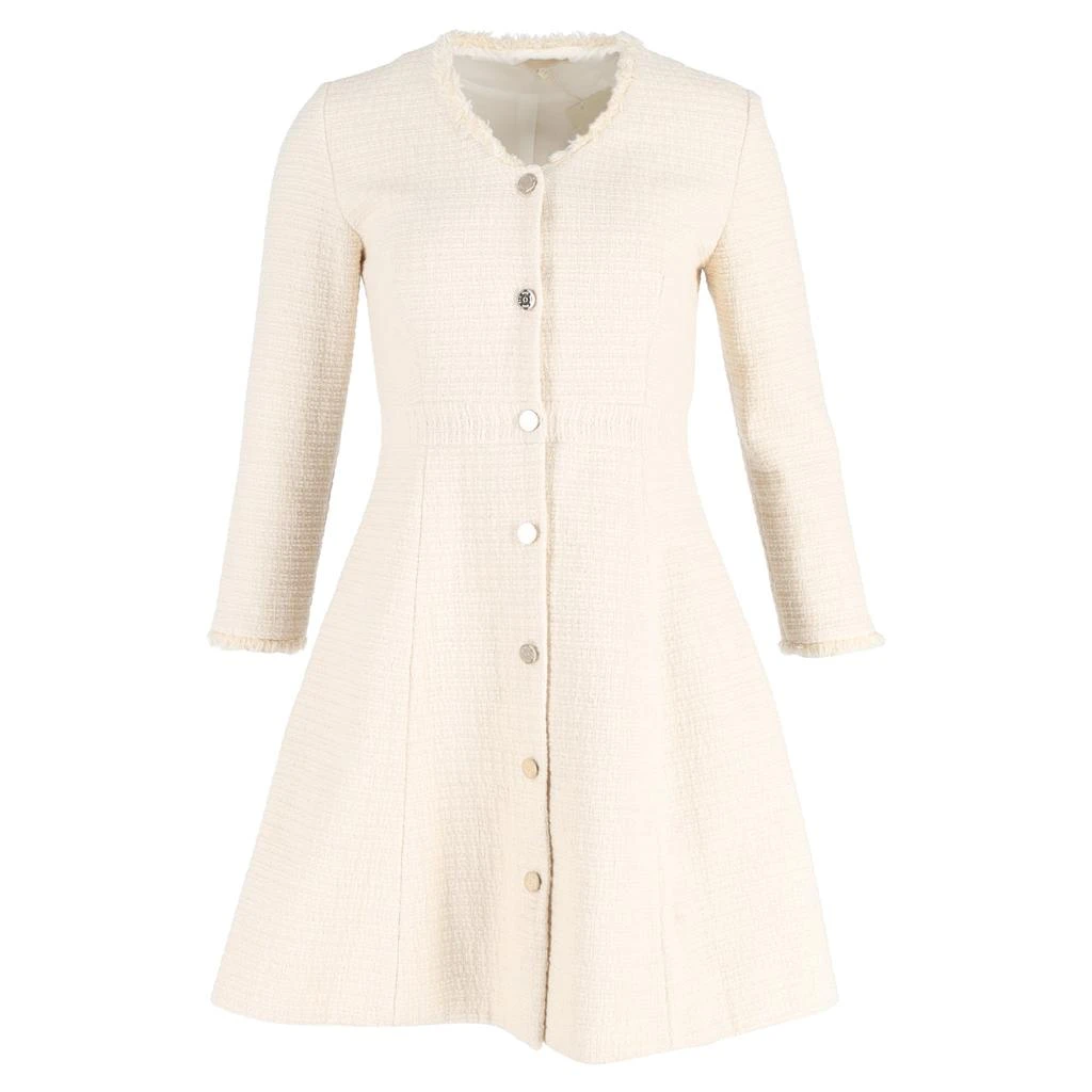 white christmas dresses Maje Cream Tweed Braided Strap Mini Dress Size 34 – Mine & Yours