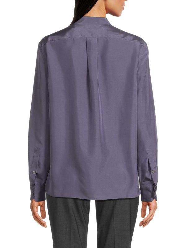 Theory Spread Collar Flat Silk Shirt