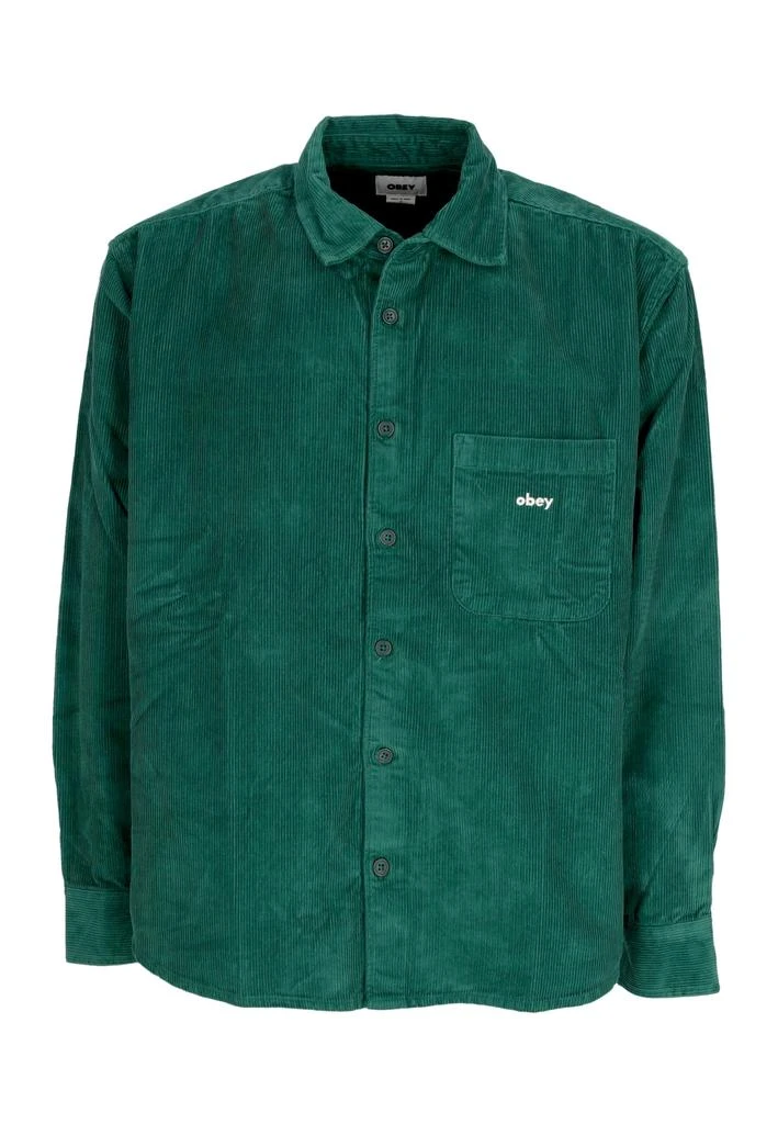 Obey Shirt Long sleeve Bigwig Cord Woven Rain Forest 1