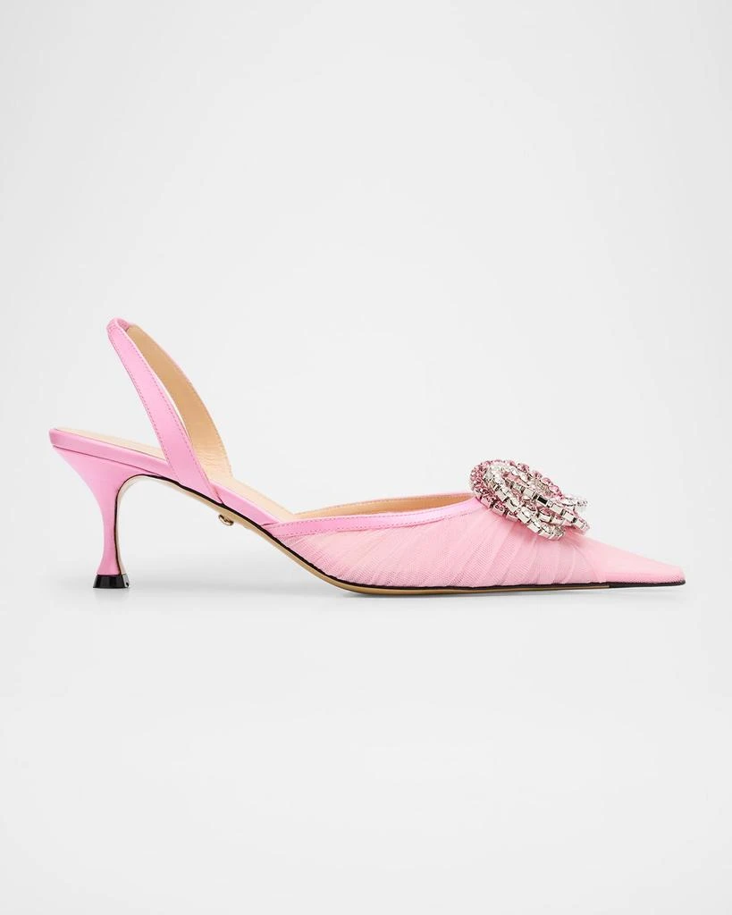 Mach & Mach Galaxy Mesh Crystal Slingback Pumps 1