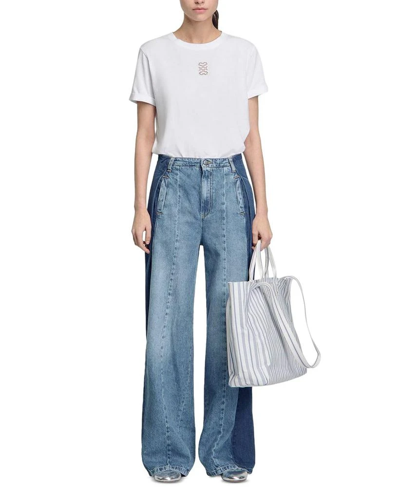 Sandro Embroidered Cotton Tee 2