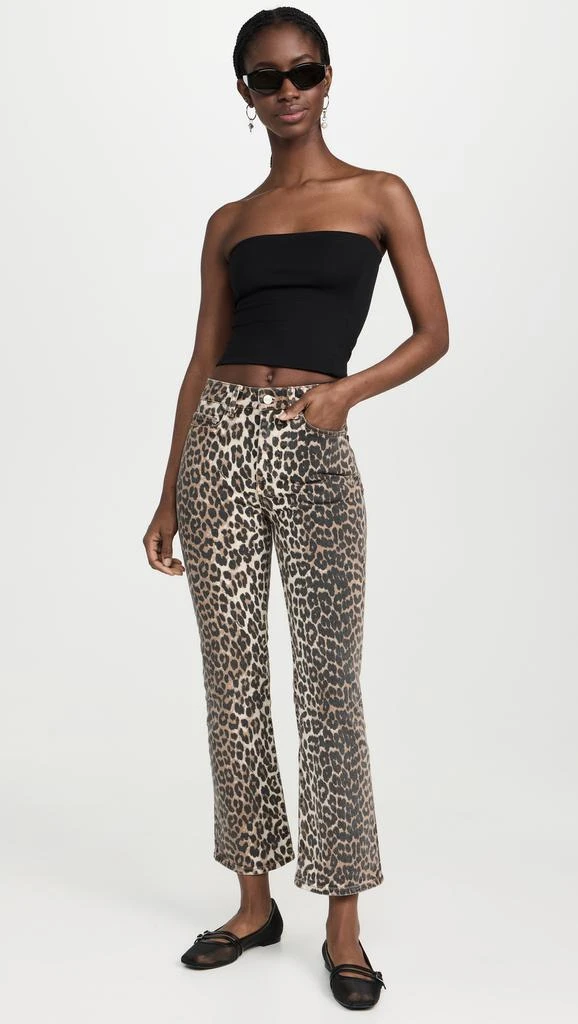 Ganni Print Denim Betzy Cropped Jeans 4