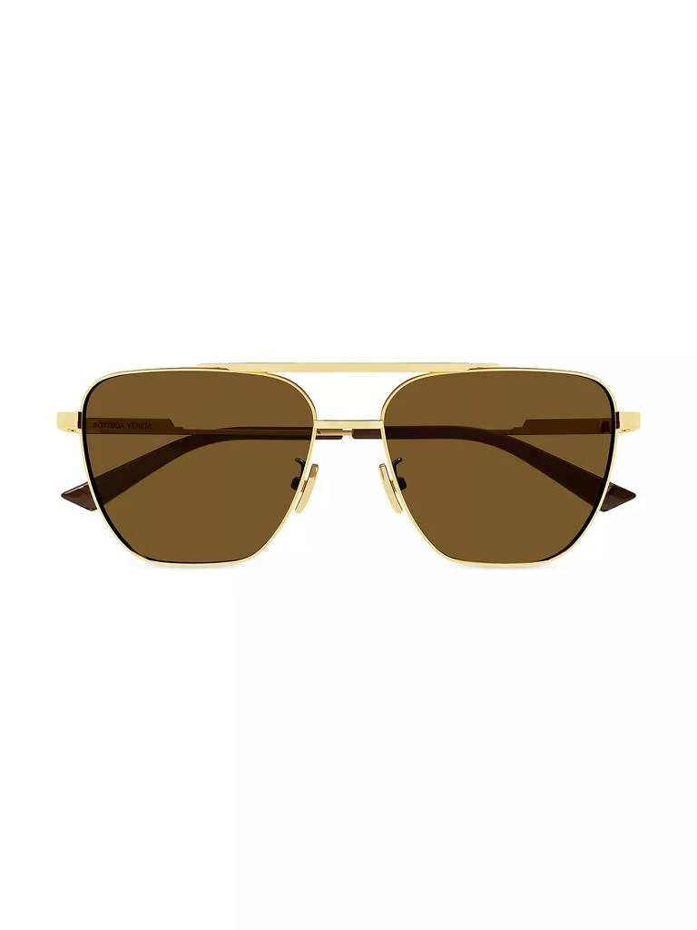 Bottega Veneta Light Ribbon 57MM Metal Navigator Sunglasses 1