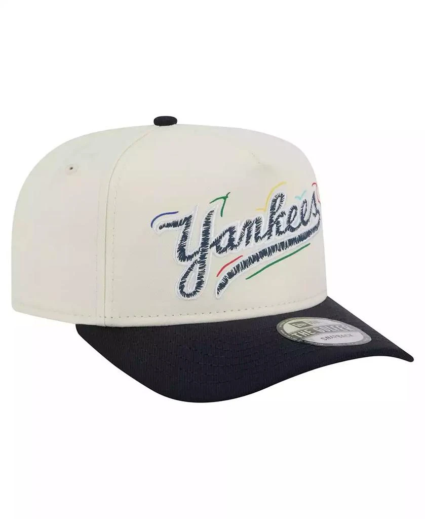 New Era Men's White New York Yankees Team Scribble Golfer Adjustable Hat 3