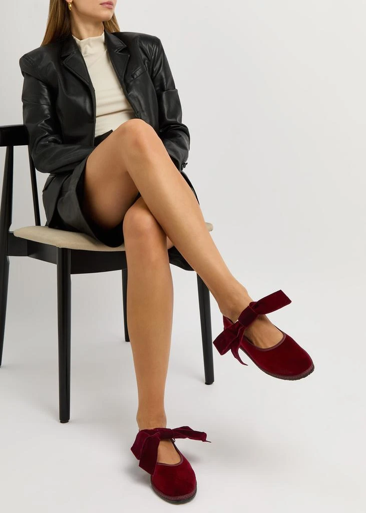 VIBI VENEZIA Bow velvet Mary Jane flats 5