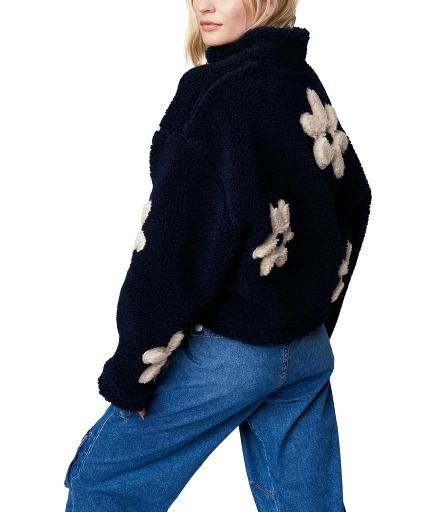 Blank NYC High Collar Floral Sherpa Jacket 2