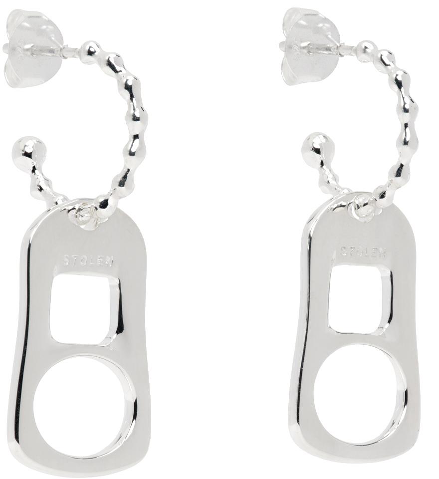 Stolen Girlfriends Club Silver Pop Tab Anchor Sleeper Earrings