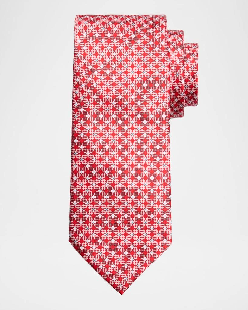 Stefano Ricci Men's Geometric Check Silk Tie 1