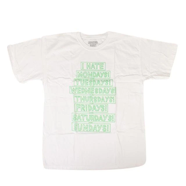 Chinatown Market White & Green "I Hate" Short Sleeve T-Shirt 2