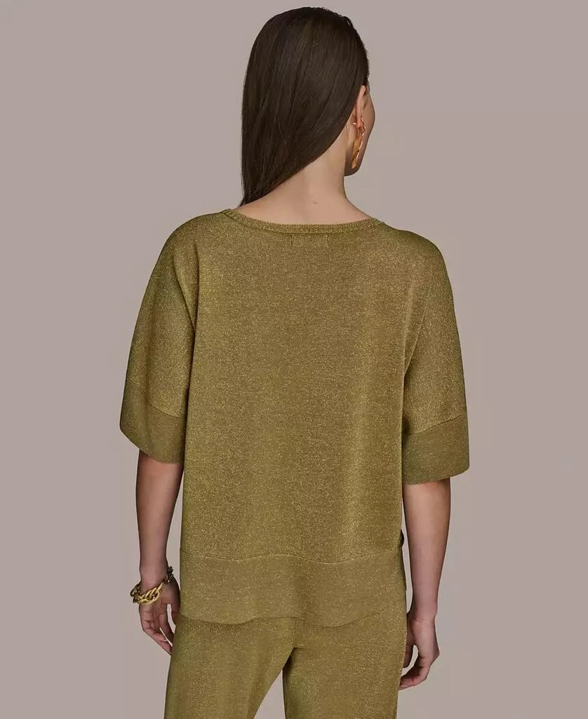 Donna Karan Women's Elbow-Sleeve Metallic Sweater 2