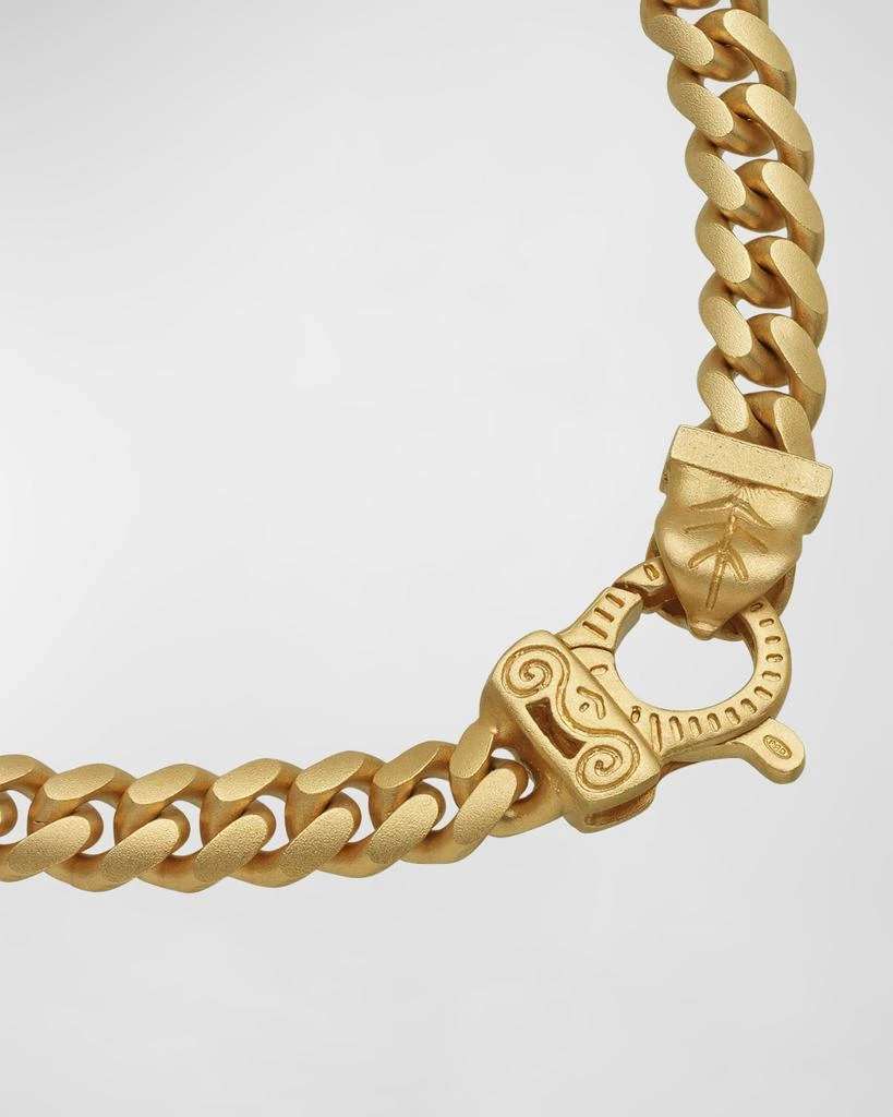 Marco Dal Maso Men's Flaming Tongue Thin Link Bracelet, Gold 2