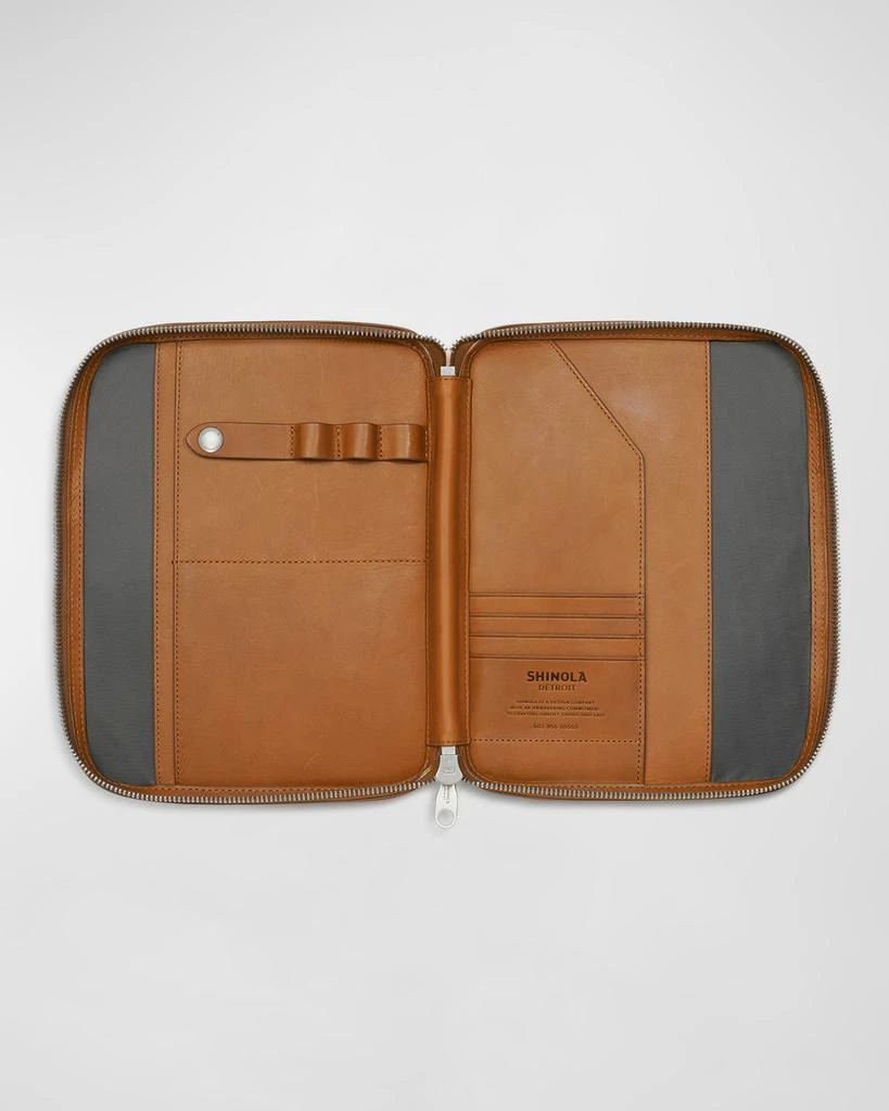 Shinola Men's Tech Portfolio Leather Zip Pouch 2