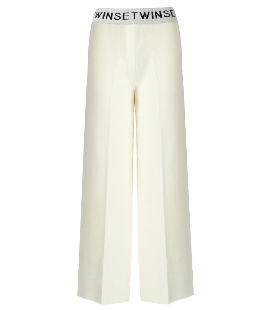 Twinset TWINSET CREAM KNIT PALAZZO PANTS