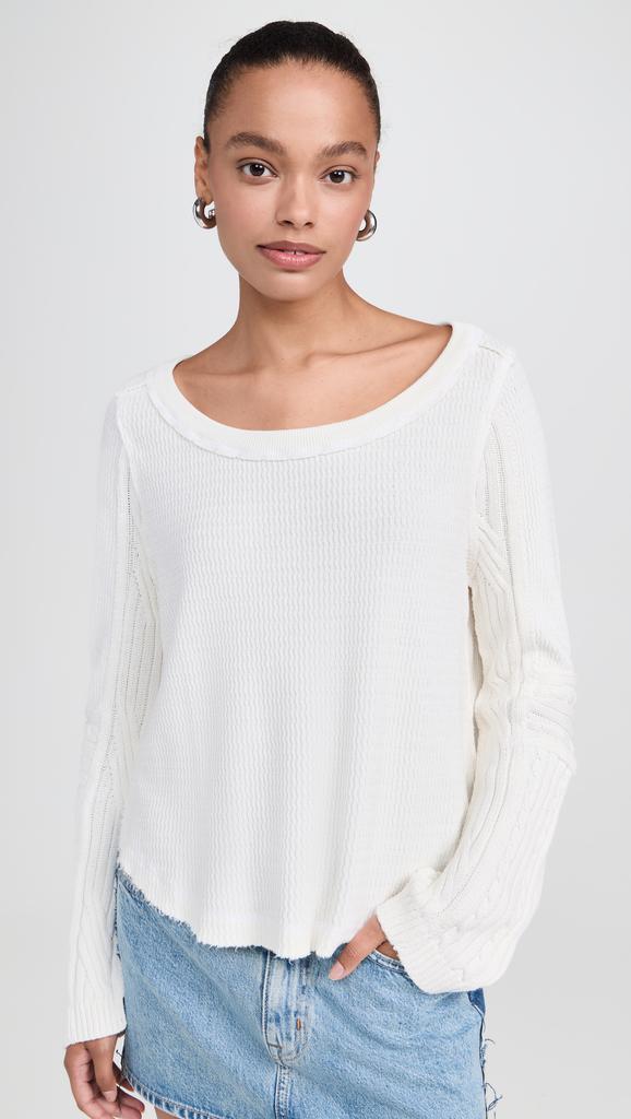 Free People Swinging Cable Cuff Sweater