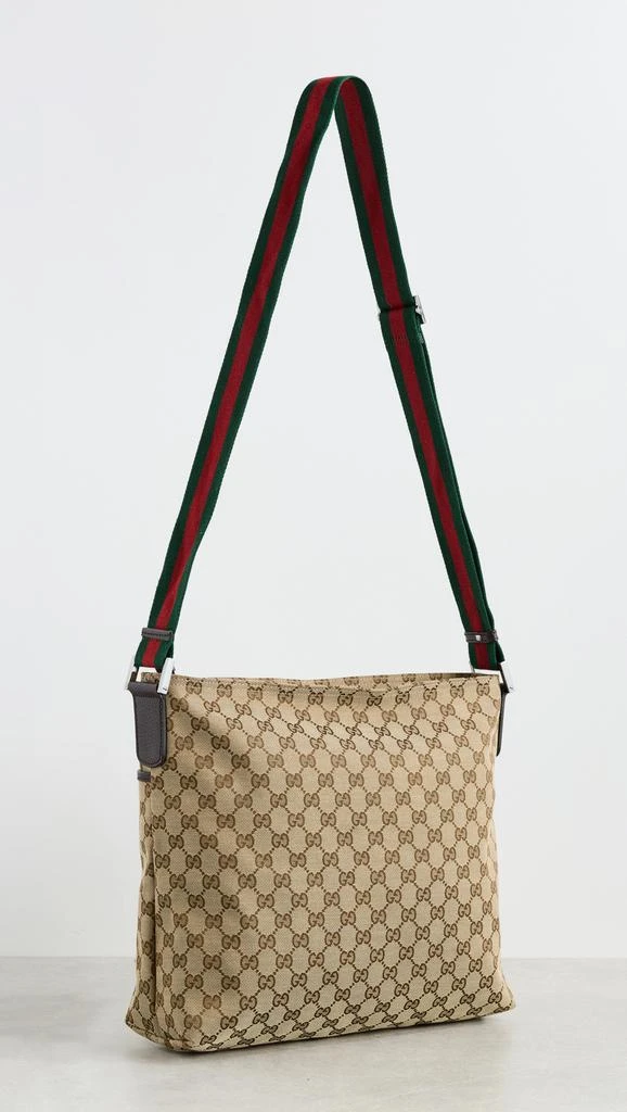 What Goes Around Comes Around Gucci Brown Canvas Web Strap Pocket Messenger Bag 3