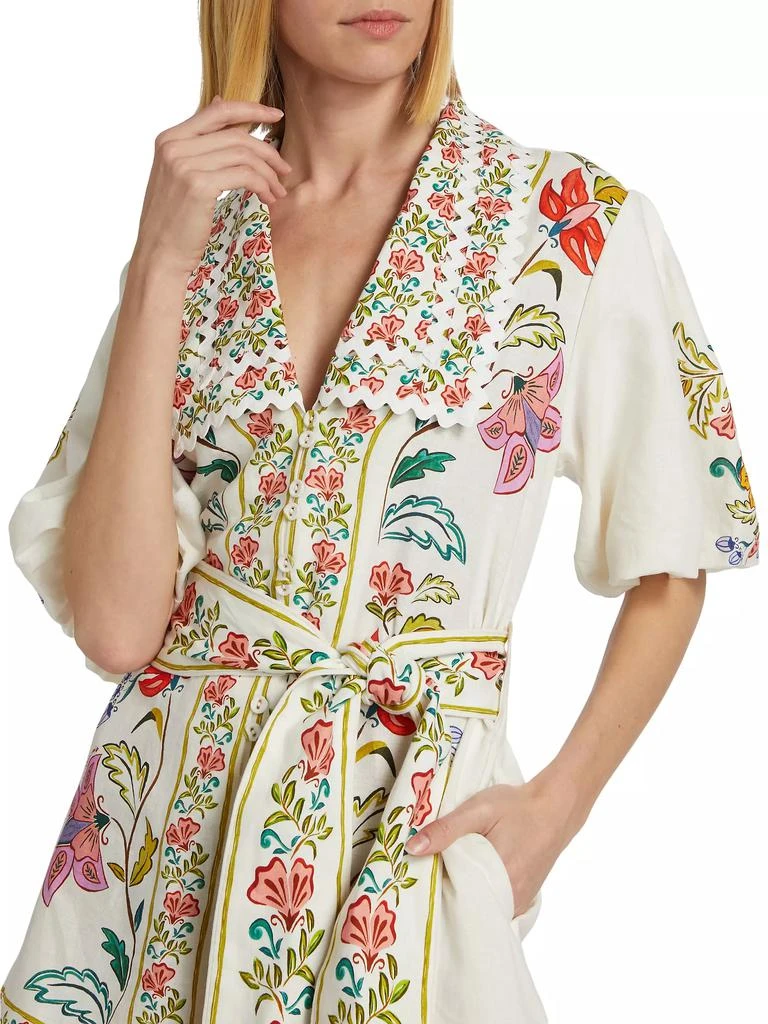 Farm Rio Floral Linen-Blend Romper 6