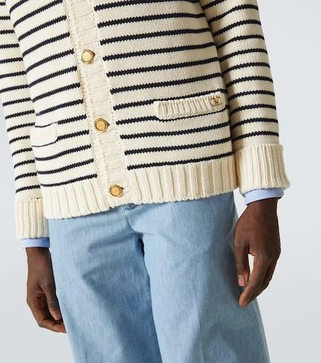 Valentino VLogo Signature striped cotton cardigan 7