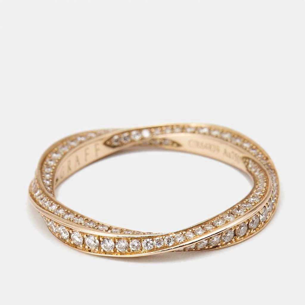 Graff Graff Sprial Pave Diamond 18k Rose Gold Ring Size 49 3