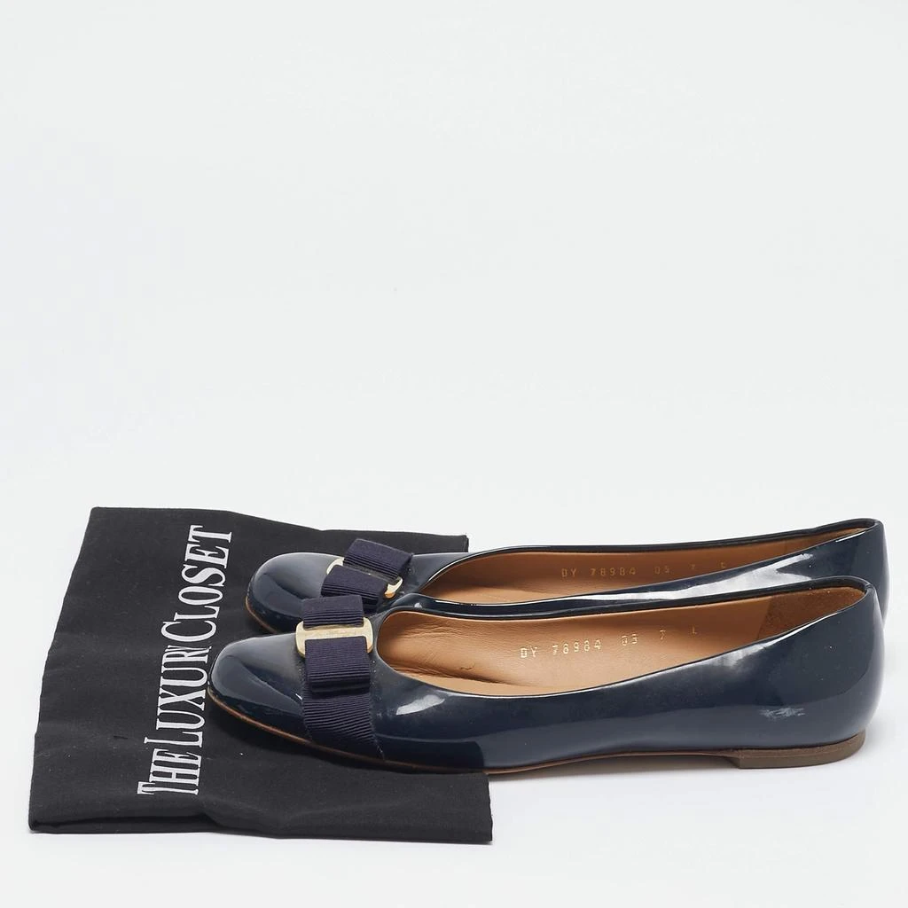 Salvatore Ferragamo Salvatore Ferragamo Navy Blue Patent Leather Varina Ballet Flats Size 37.5 9