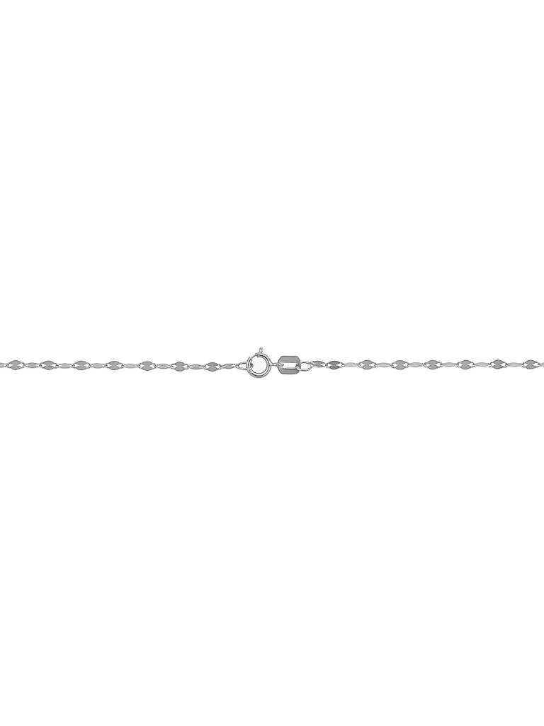 Oradina 14K White Solid Gold Cabaret Chain Necklace 2