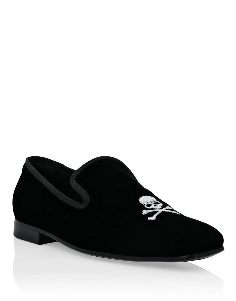 Philipp Plein Velvet Loafers Embroidery Skull 1